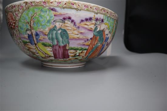 A Samson porcelain punch bowl, diameter 28cm